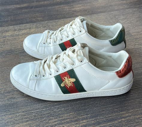 gucci ace bee white heel|Women's Gucci Ace sneaker with bee .